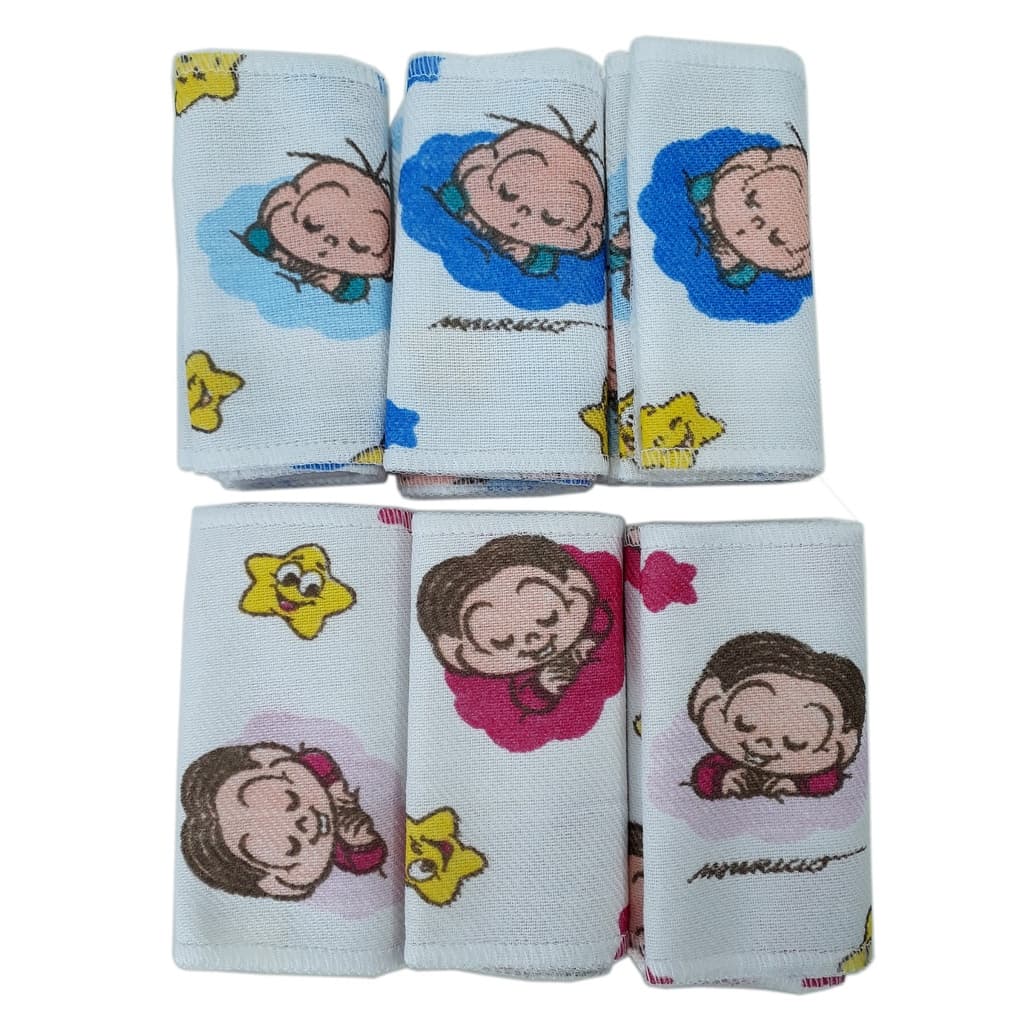 Faixa Umbilical para Bebê Kit com 3 Turma De Mônica E Cebolinha Recém Nascido