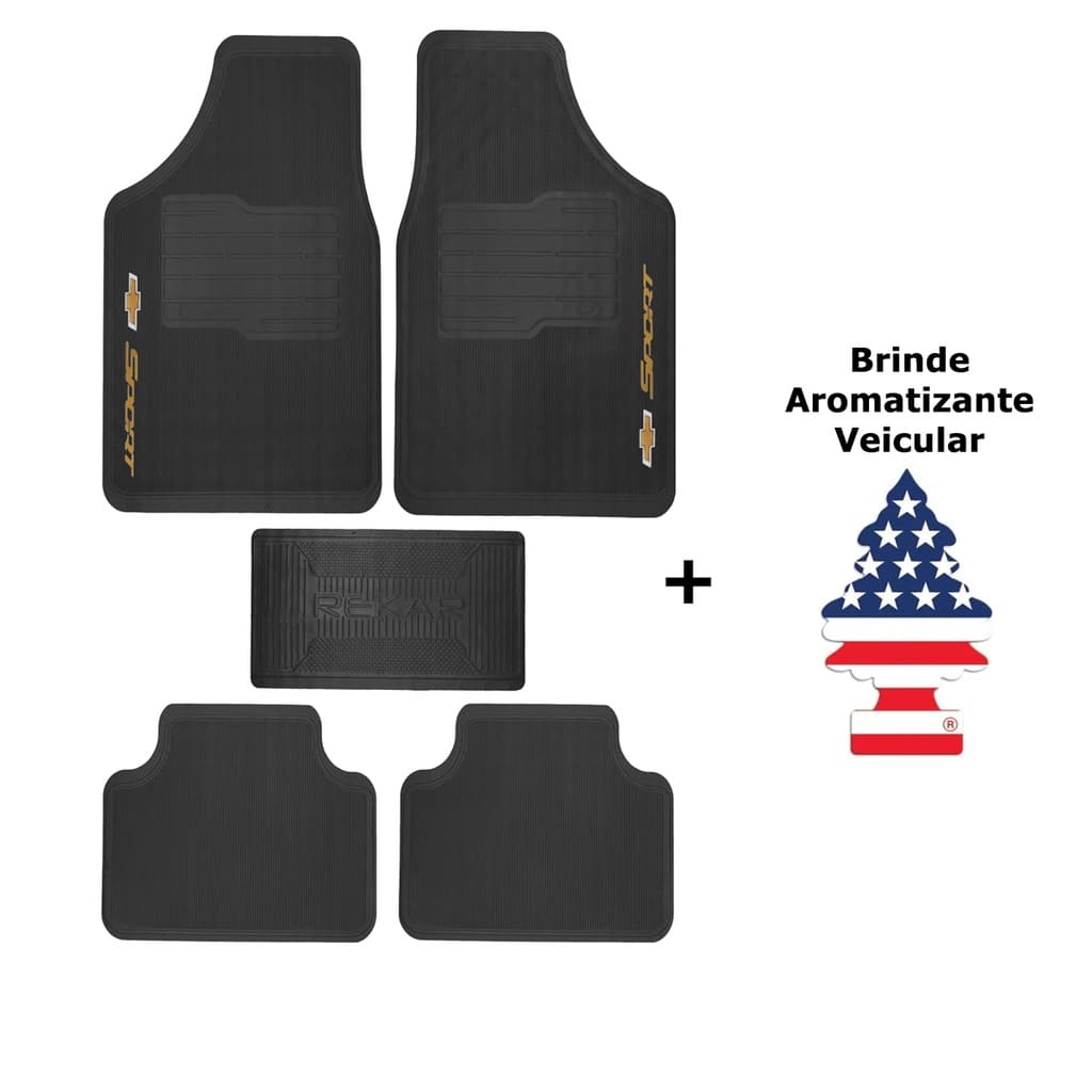 Tapete Meriva Versátil Borracha 5 peças - Tapete Automotivo, Tapete para Carro, Carpete Carro, Carpete para Carro, Sport, Preto