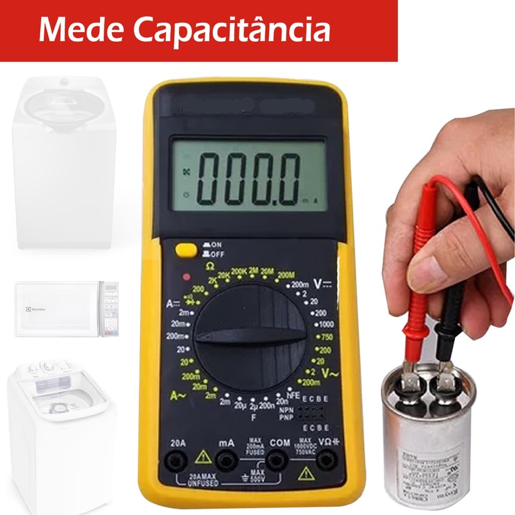 Multimetro Capacimetro Digital  Mede Capacitância - Top de Linha