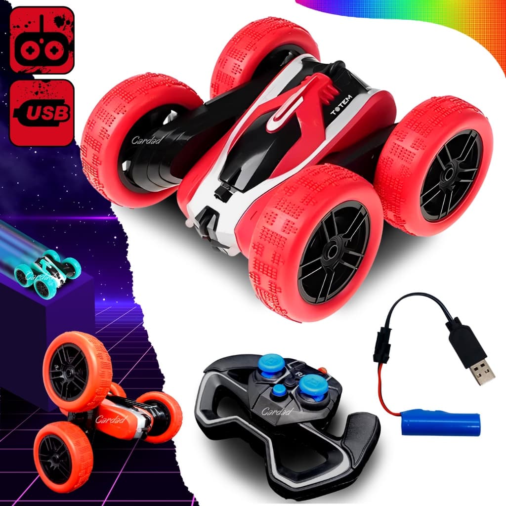 Carrinho de Controle Remoto Monster Racing Manobras 360° giro com luzes farol toca musica