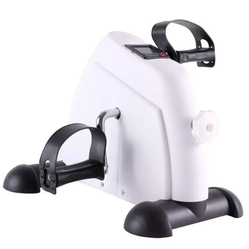 Mini Bicicleta Ergométrica Lorben Branca Fisioterapia Reabilitação Braços e Pernas Monitor Digital