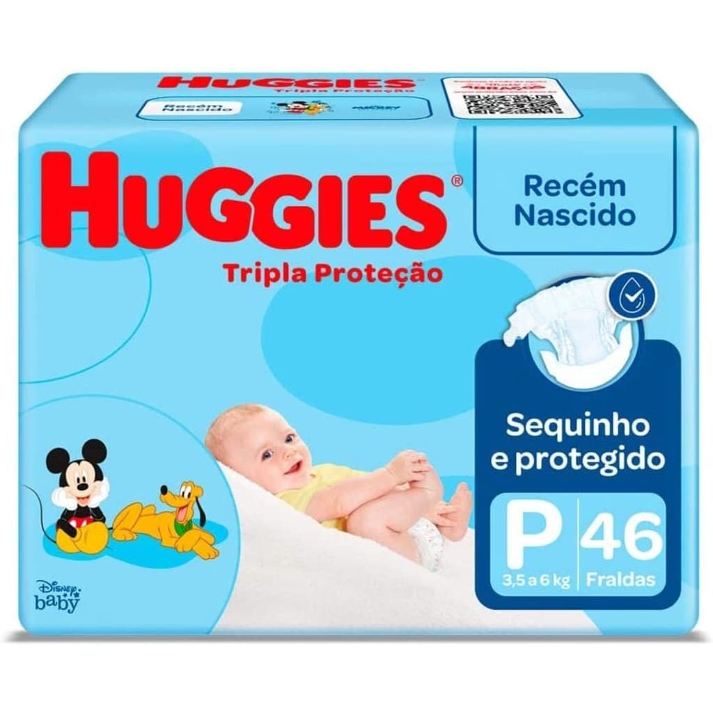 Fralda Huggies Disney Tripla Proteção P com 46 Tiras