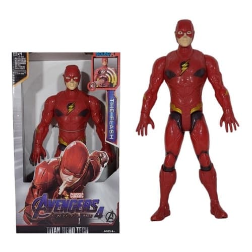 Boneco Flash Vingadores Articulado Avengers 30cm Com Som E Luz