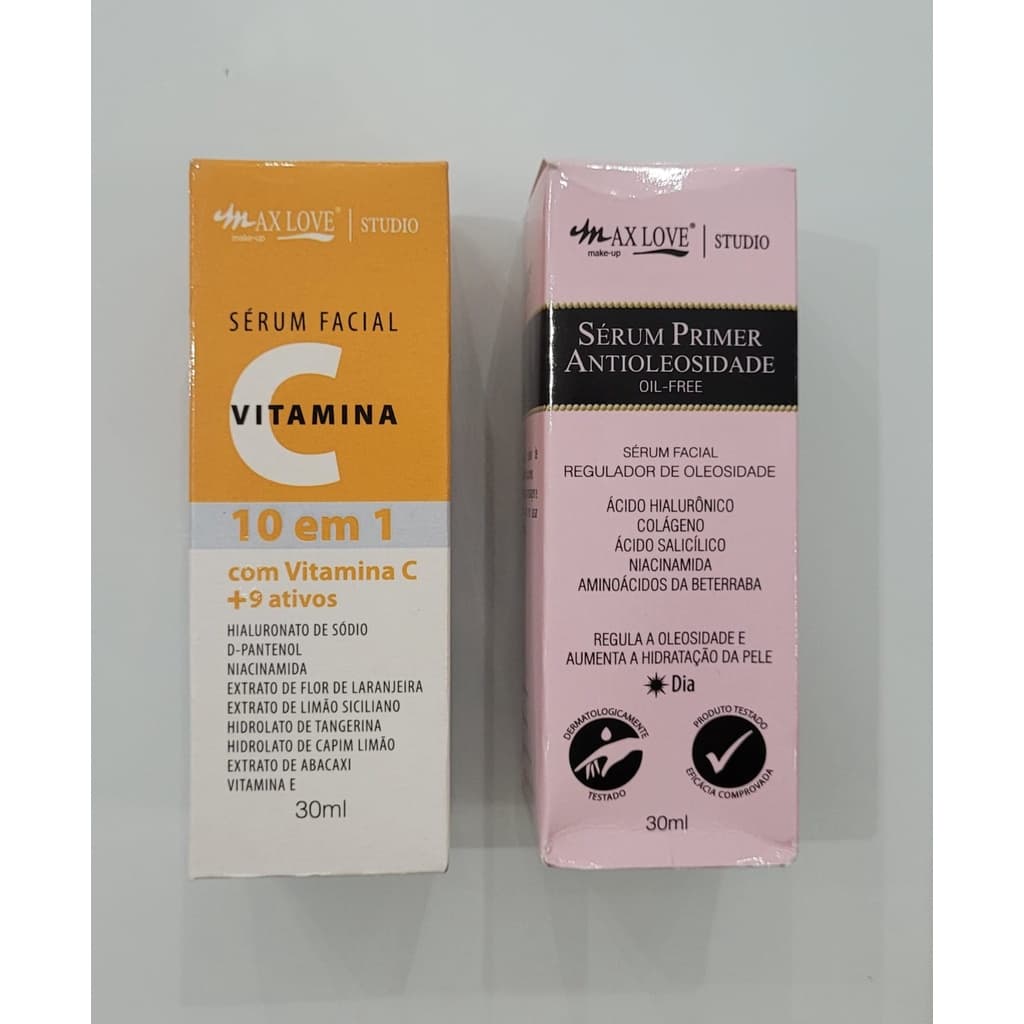 Kit Com 2 Seruns Max Love Antioliosidade e Vitamina C