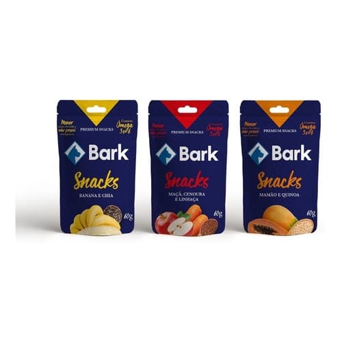Kit 3 Pacotes De Snacks Petiscos Saudáveis De Frutas Bark