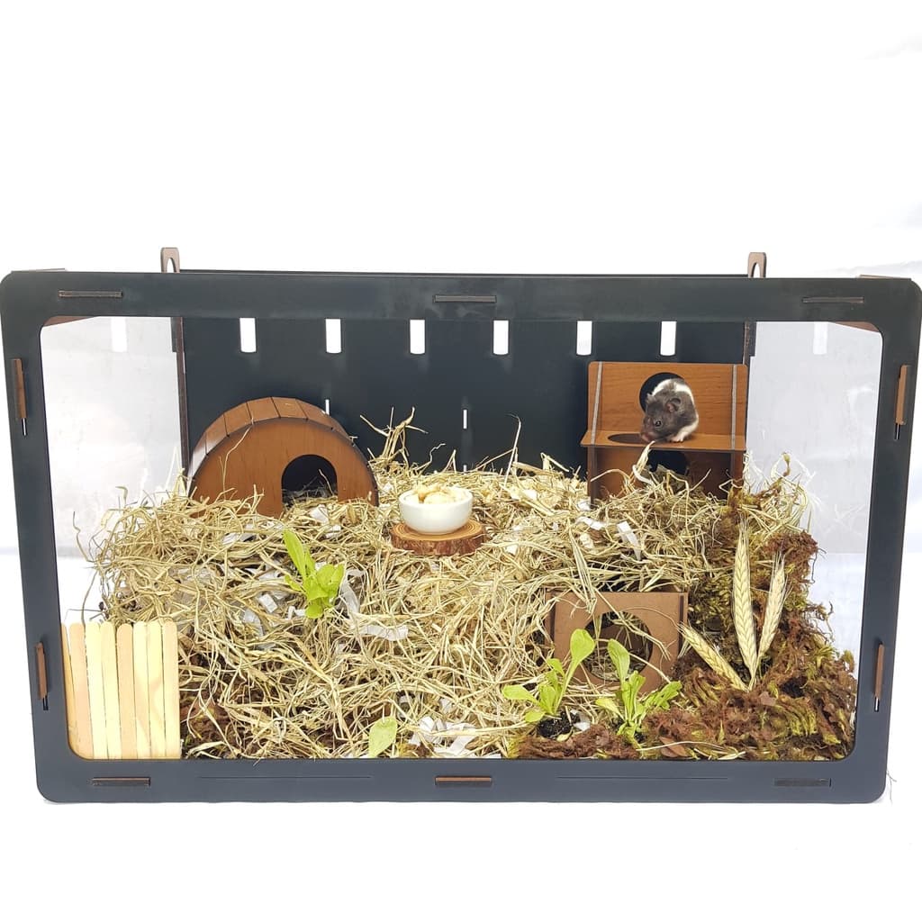 Gaiola para hamster de ramister roedores grande casinha mdf