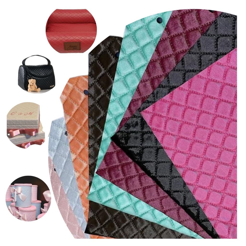 1m x 1,40m - Corino Matelasse Tecido Para Patchwork Artesanato Bolsa