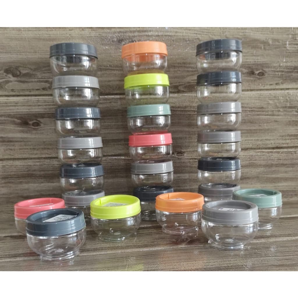Kit Porta Temperos Com Tampa Papinha Frutas Condimentos Maternidade Cozinha Comida Decoração Alimento bebê Organizador