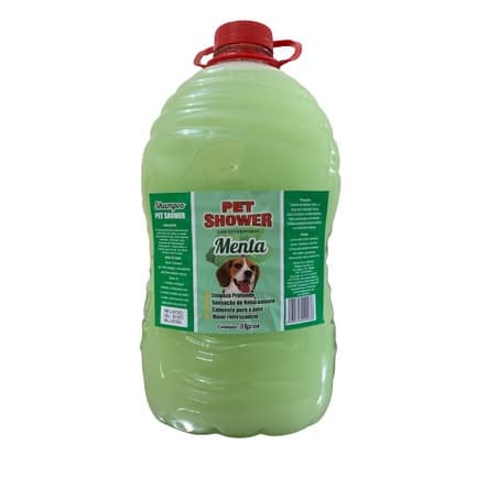 Shampoo Pet Shower Menta 5 Litros para Pet Shop, Banho e Tosa e Clínica Veterinária