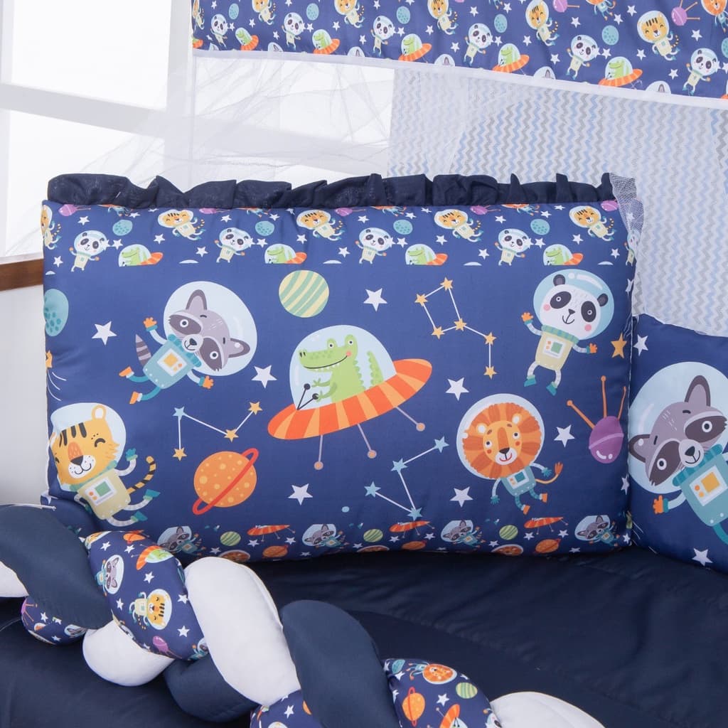 Kit Berço Americano 13 peças Enxoval Bebê Astronauta