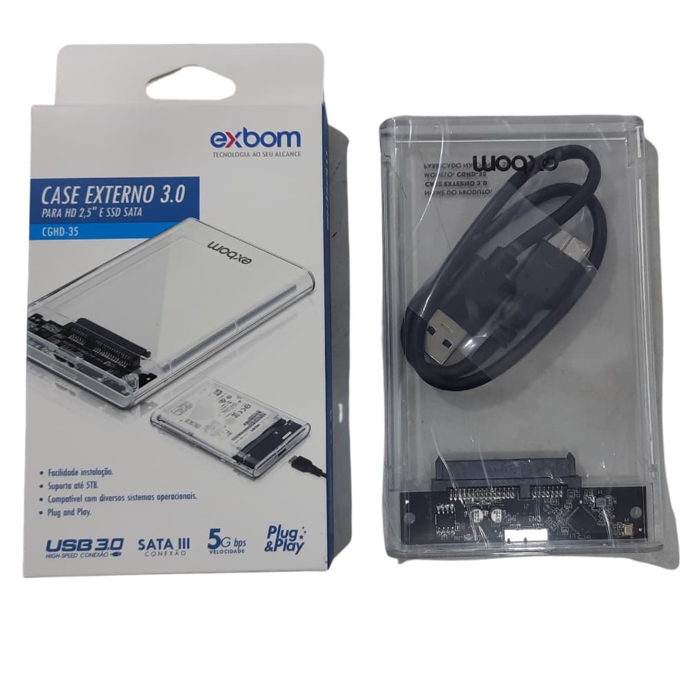 Case Externo 3,0 Para Hd 2,5´´ E Ssd Sata Suporta Até 5tb