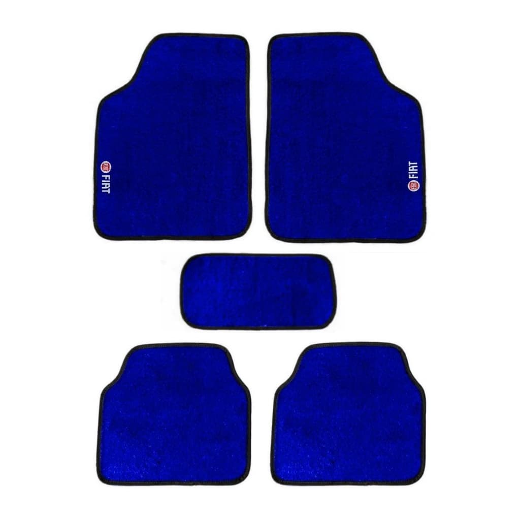 Jogo Tapete Carpete Azul Automotivo 5 Peças Fiat Palio Weekend Uno Argo Cronos Punto Siena Grand Siena  Linea Mobi