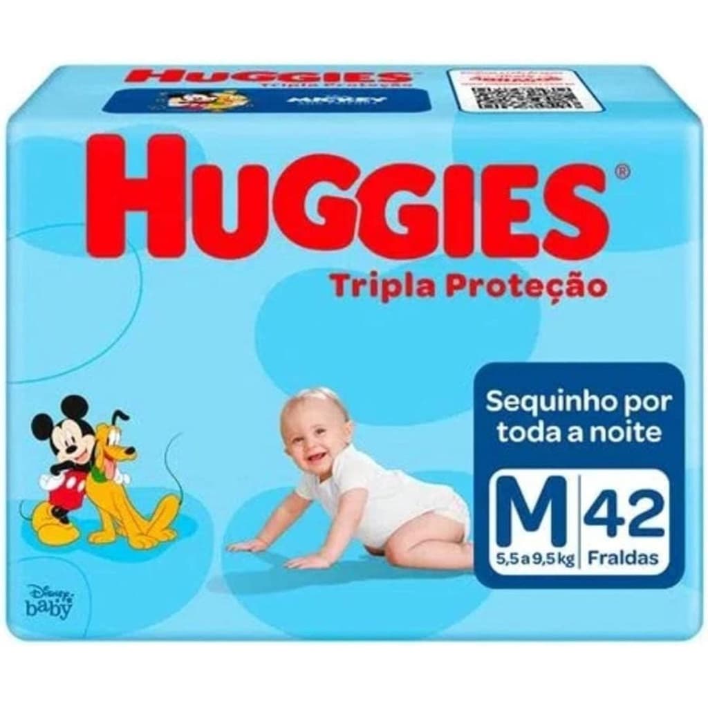 Fralda  Huggies Disney Tripla Proteção M com 42 Tiras.