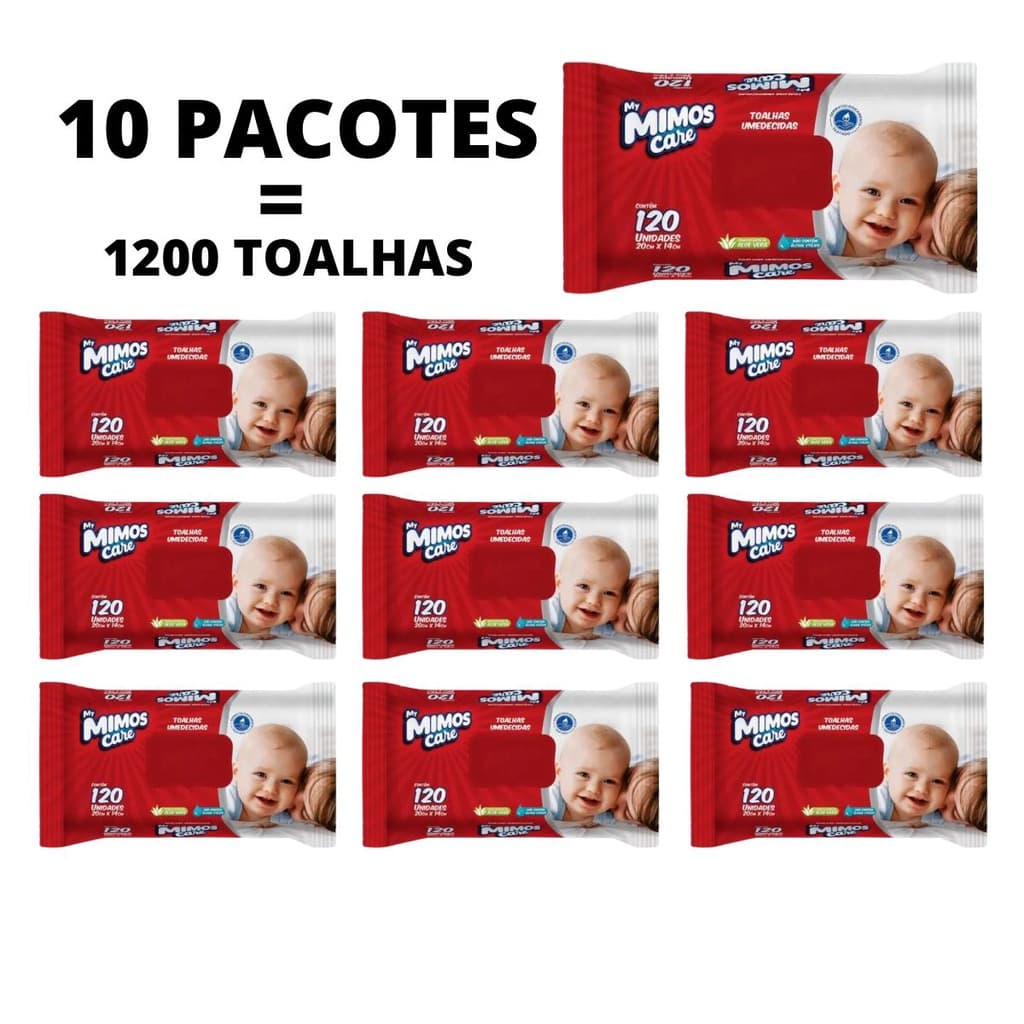 Lenço Toalhas Umedecidas My Mimos Kit C/10 Unidades