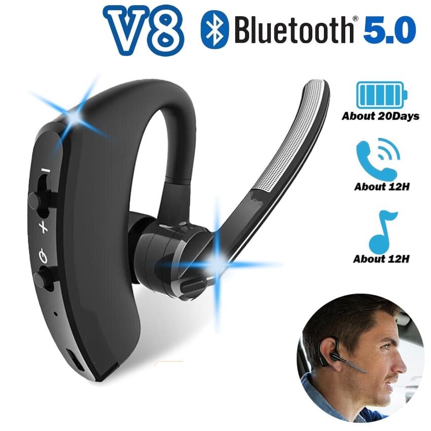Fone De Ouvido Bluetooth V8 Sem Fio Com Microfone Headset Bluetooth Com Chamada HD Para Celular
