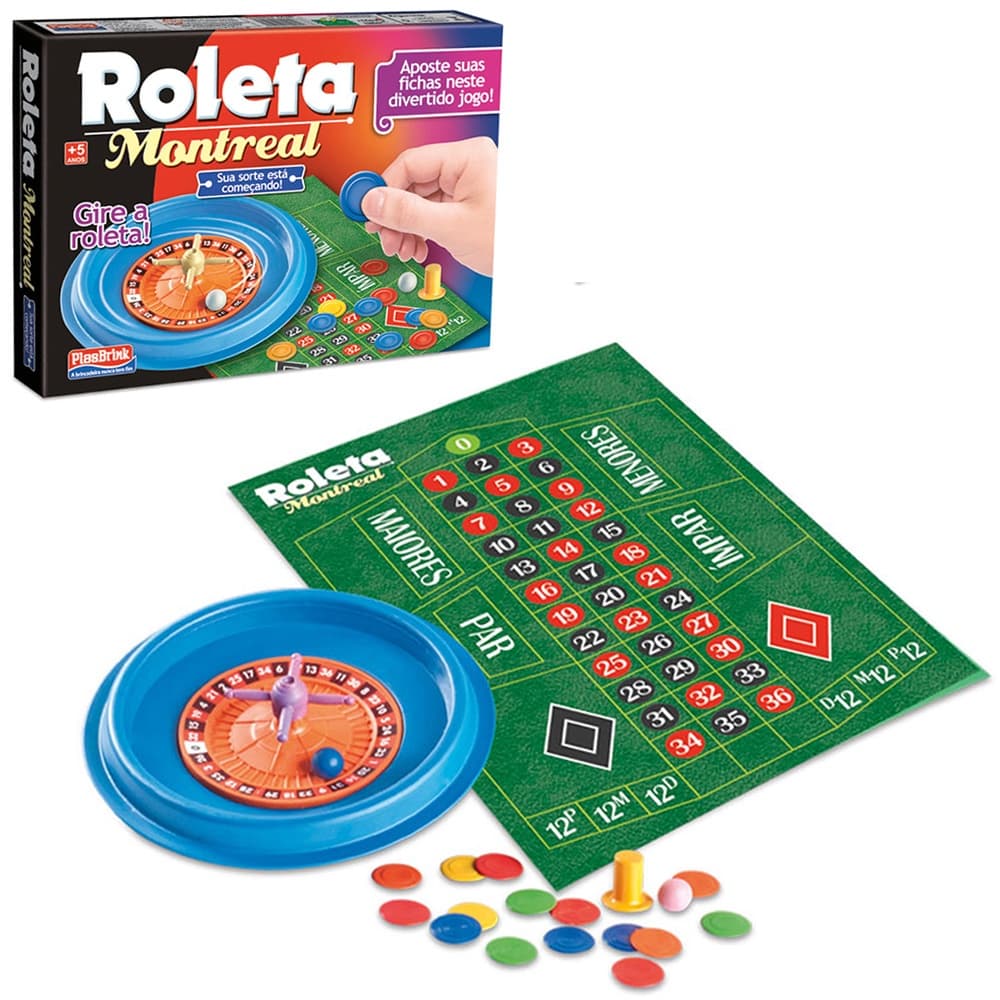 Jogo Tabuleiro, Roleta Montreal-Cassino Infantil brinquedo Colorido, Jogo p/ Toda Família