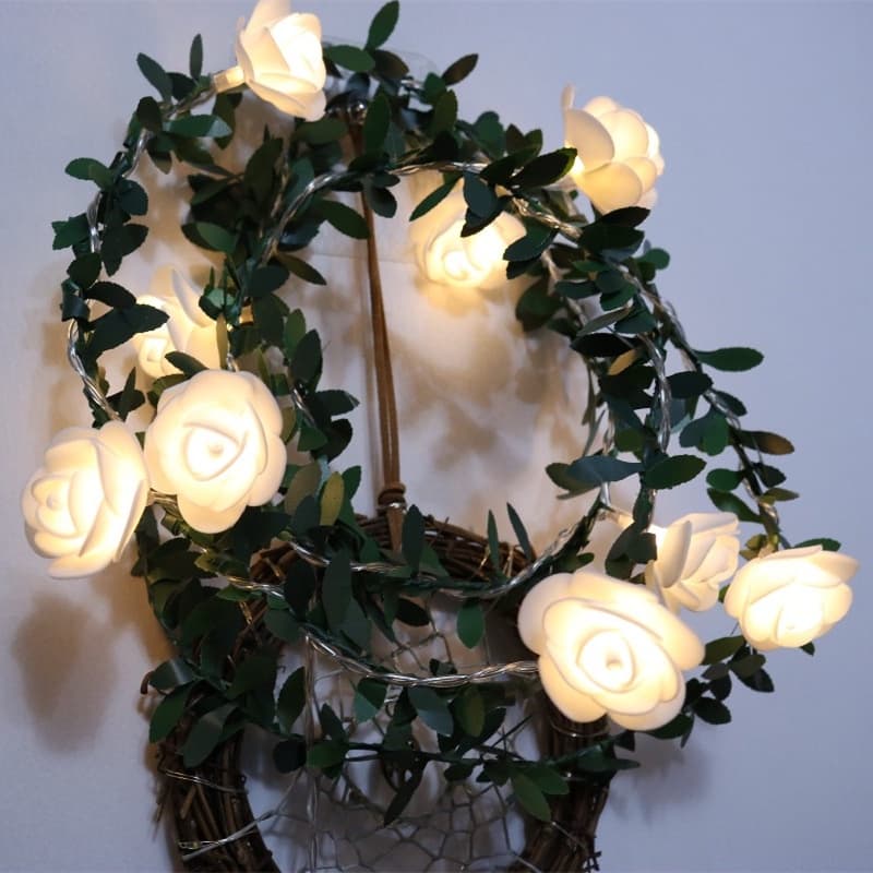 Planta Leds 1.5m 10leds rosa flor led luzes da corda de fadas alimentado por bateria casamento dia dos namorados evento festa guirlanda decoração luminaria