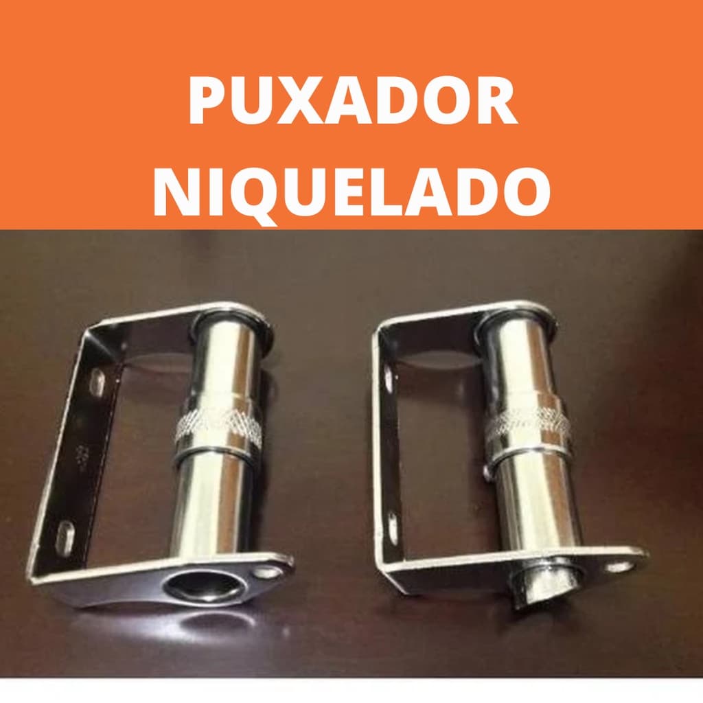 Kit Completo Puxador de Janela, Tipo Punho de Janela Niquelado