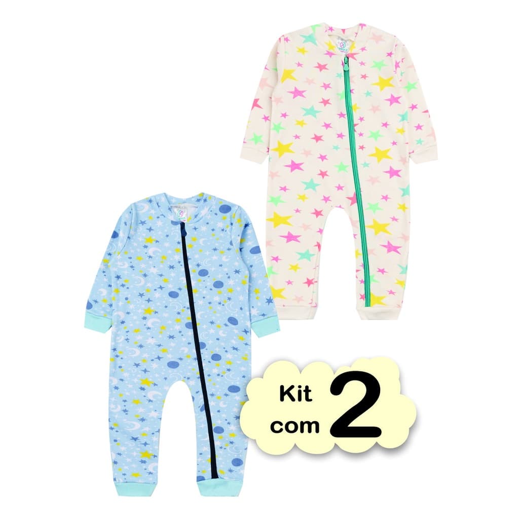Roupas de bebê Kit 2 Macacão Bebê Menina INVERNO Algodão Enxoval Romper