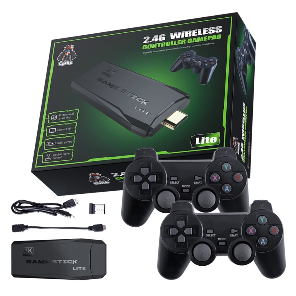 Vídeo Game Stick Pen Drive Jogo Console Hdmi Jogo Antigo Box 4k 2 Controles Sem Fio