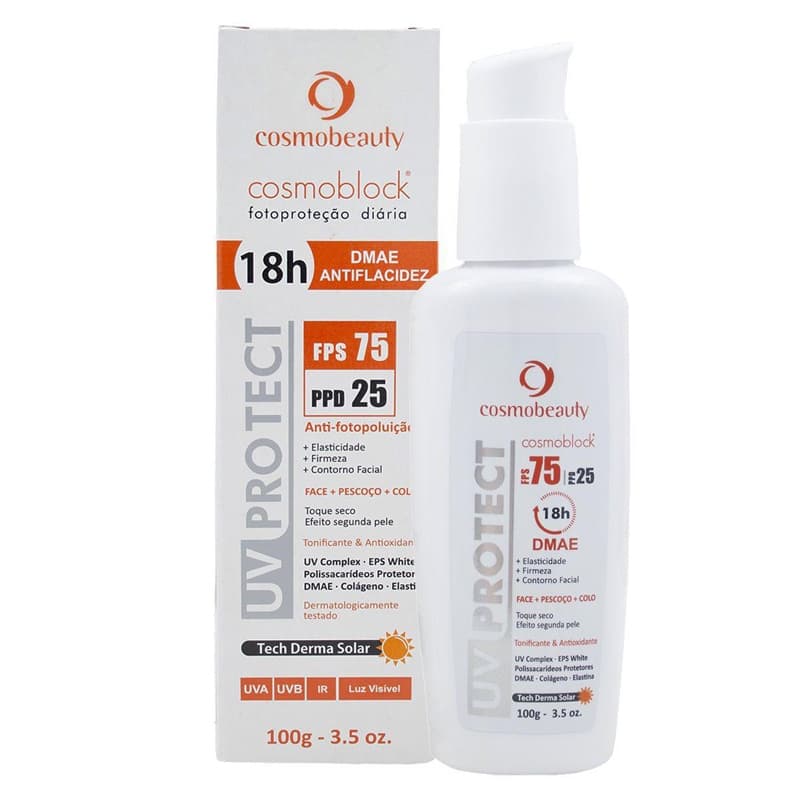 Cosmoblock Uv Protect Fps75 Com Dmae 18hs Cosmobeauty 100g