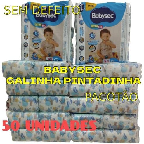 Fralda Descartável Babysec - Promoção Galinha Pintadinha (Atacado Barato) 50 Unidades/Tiras