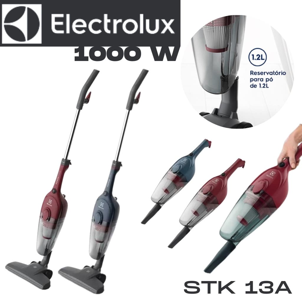Aspirador 1000W  2 em 1 / Aspirador de Pó Vertical 1000W Power Speed Electrolux STK13A 127v