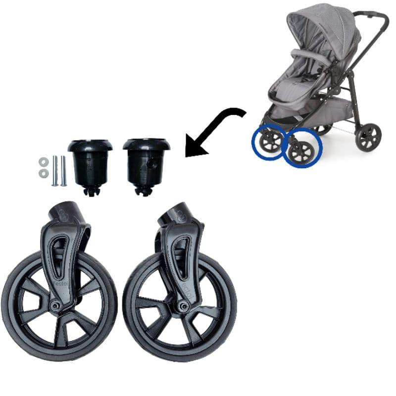 Kit 2 Rodas Dianteira 2 Bucha Carrinho Olympus Galzerano
