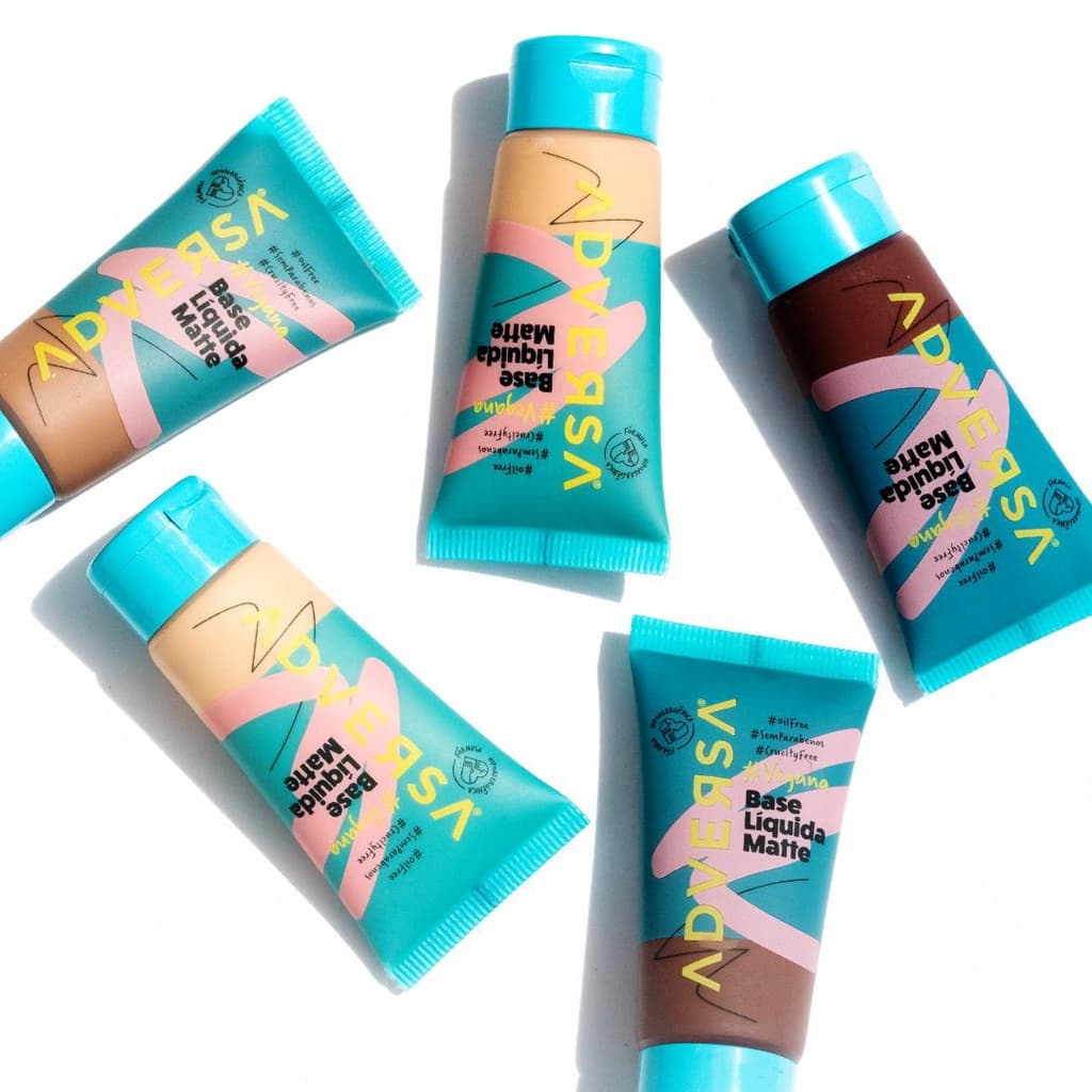 Base Líquida Matte Oil Free Vegana Adversa 25G - Escolha Seu Tom