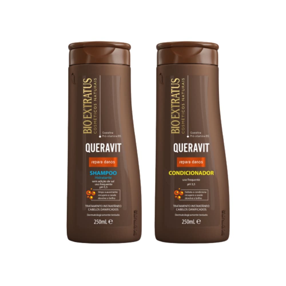 Shampoo Hidratante e Condicionador Queravit Bio Extratus 250mL