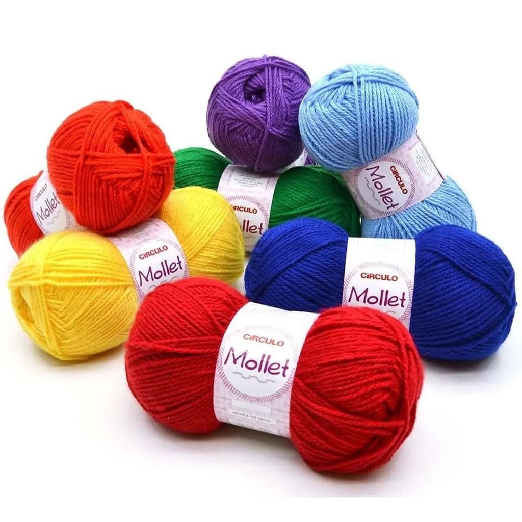 Kit 8 Lã Mollet Círculo 80 Metros Cores Sólidas Neon Multicolor Crochê Trança Trança Tricô Amigurumi