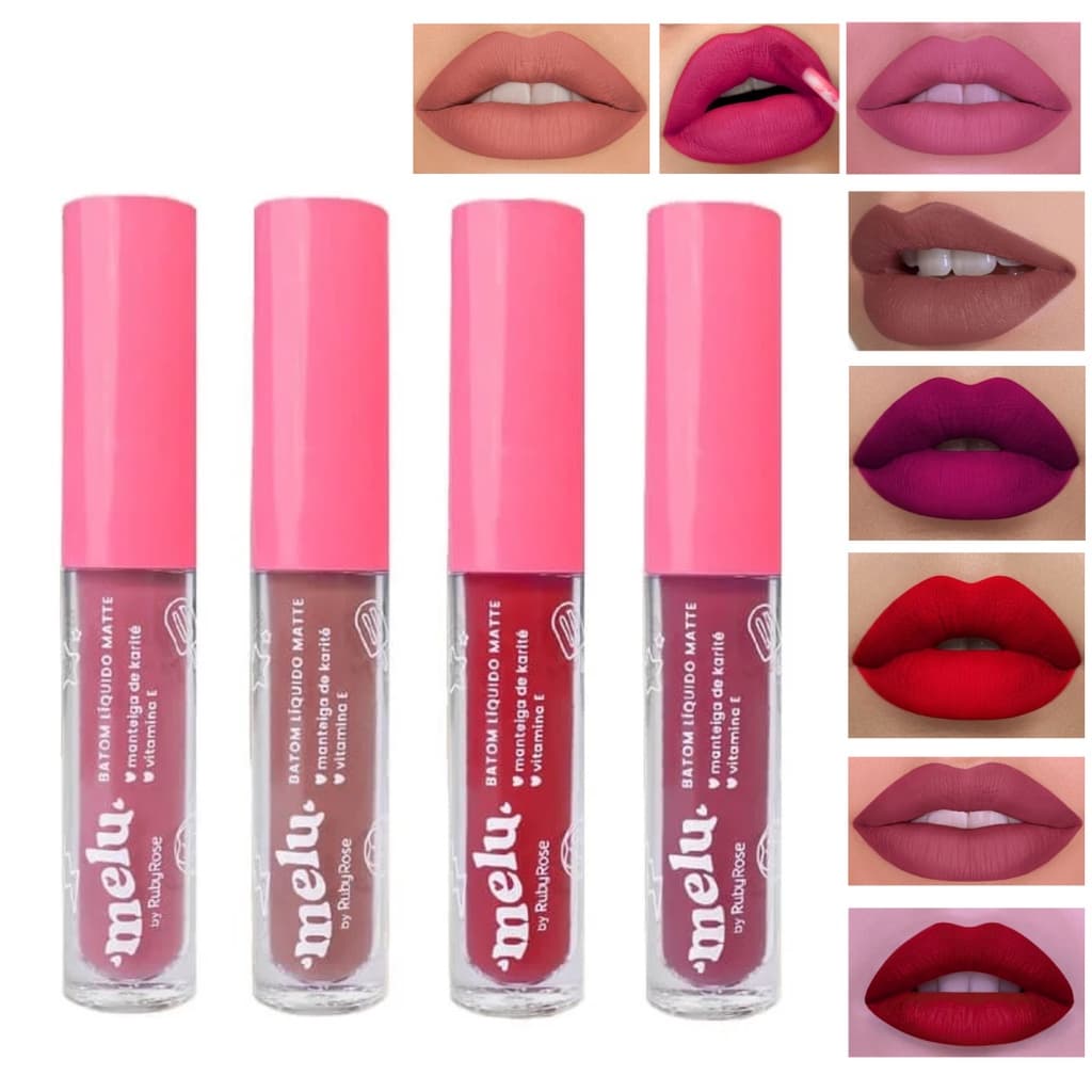 Batom Liquido Matte - Melu Ruby Rose - 8 Cores
