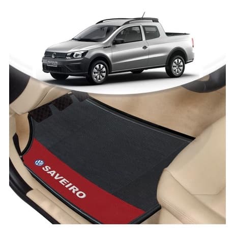 Tapete Personalizado Automotivo Vw Saveiro Lado Vermelho