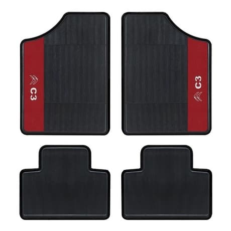 Tapete Personalizado Automotivo Citroen C3 Lado Vermelho 4 Pçs