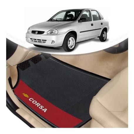 Tapete Personalizado Automotivo Gm Corsa Lado Vermelho 4 Pçs