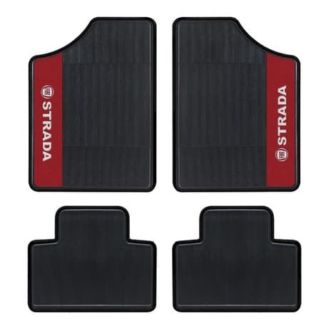 Tapete Personalizado Automotivo Fiat Strada Lado Vermelho 4 Pçs