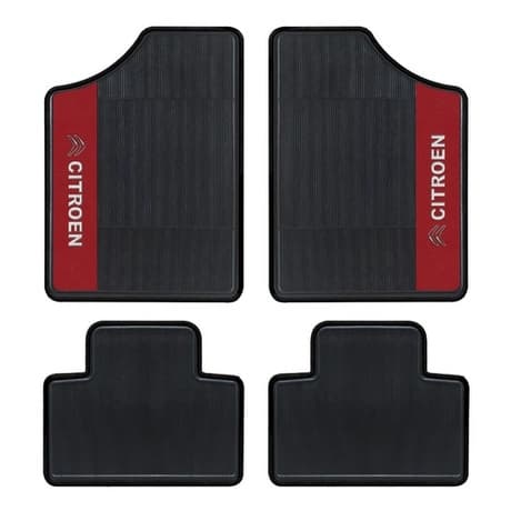 Tapete Personalizado Automotivo Citroen Logo Lado Vermelho 4 Pçs