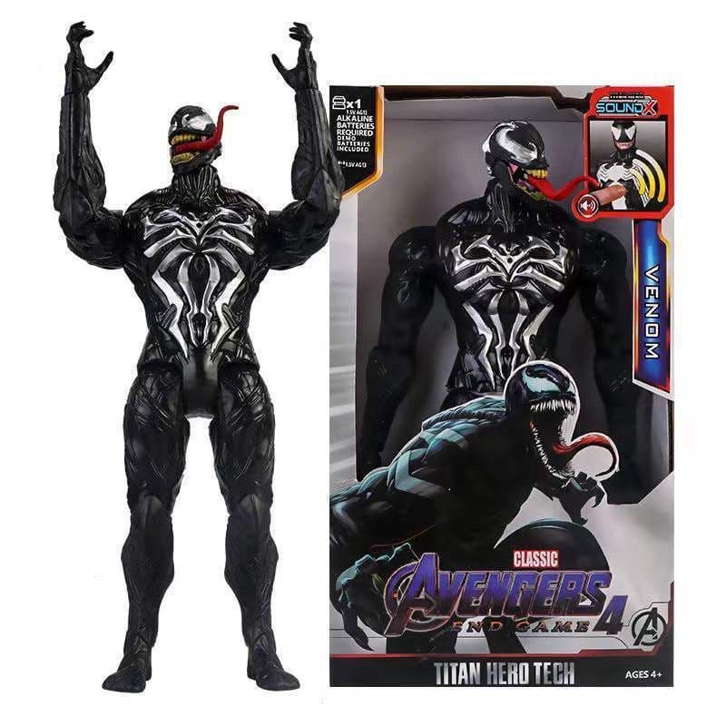 Boneco Venom 30cm Articulado Som Acende Luz