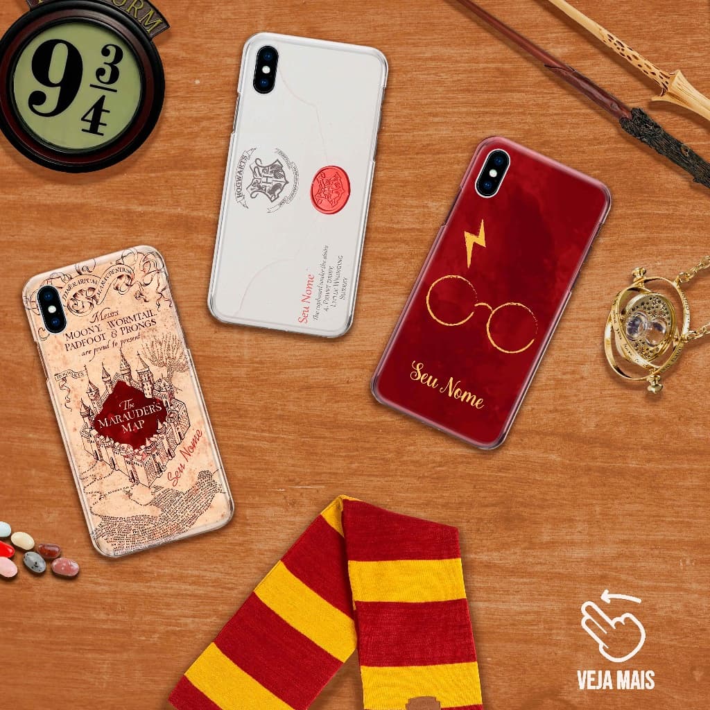 Capa Capinha Personalizada para Celular Magia e Bruxaria De Hogwarts