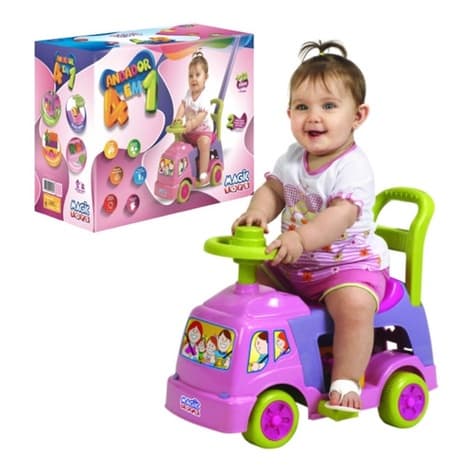 Andador Bebê 4 Em 1 Magic Toys Rosa