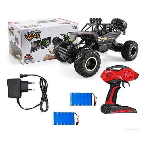 Carrinho Controle Remoto Carro 4ch 4x4 Jipe Rc 37cm 2 Baterias