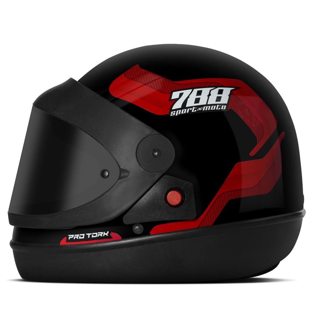 Capacete Pro Tork New Sport Moto 788 Viseira Fumê Automático Fechado Moto