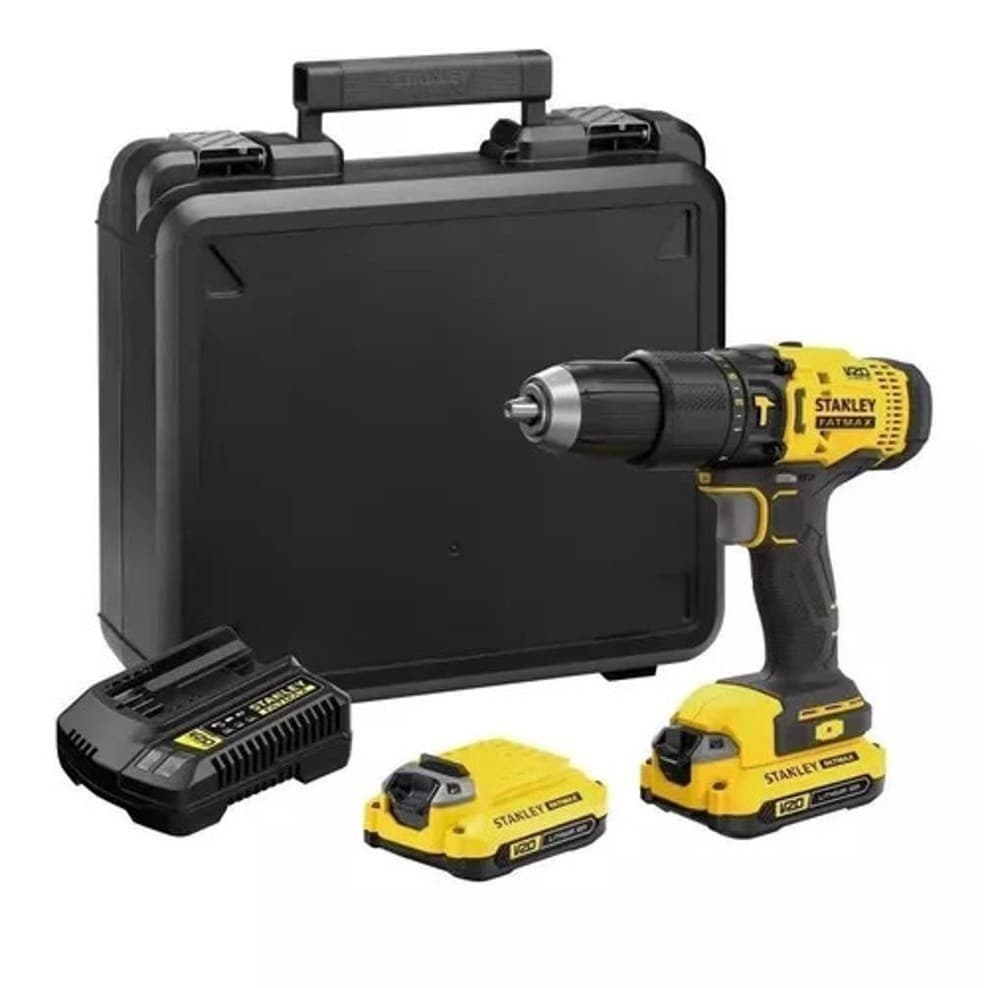 Parafusadeira Furadeira Impacto Scd711c2k STANLEY 20v + 2 Baterias 1.5Ah + Carregador bivolt