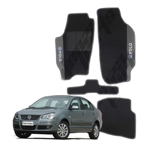 Tapete Automotivo Para Vw Polo Sedan 2007 2008 2009 2010 2011 2012 2013 2014 2014 Em Carpete Preto