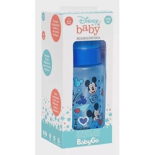MAMADEIRA INFANTIL BABYGO MICKEY 300 ML WIDE NECK ORTODONTICA PARA ALIMENTAÇÃO DO BEBÊ