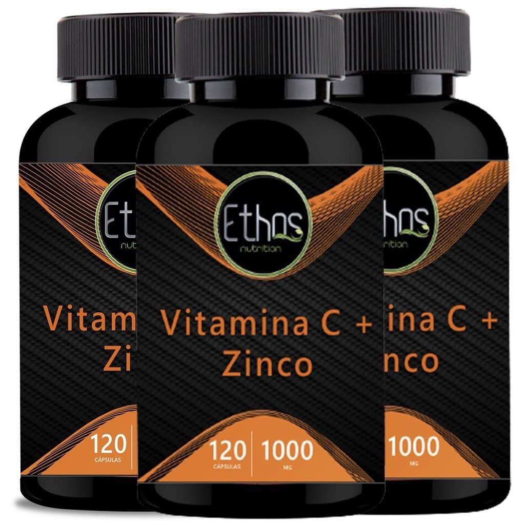 3 Vitamina C  com Zinco 1000mg - 360 Cápsulas