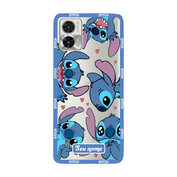 Capinha para Moto Edge 30 Neo Anti Impacto Personalizada - Lilo Stitch - Stiti Transparente com nome