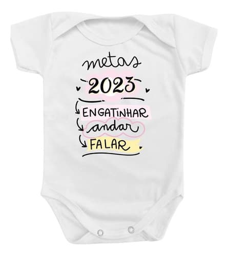 Body Roupa Bebê Festa Metas Ano Novo Menino Menina Reveillon