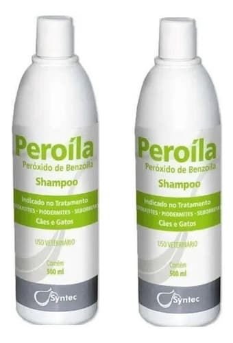 Kit 2 Shampoo Dermatológico Syntec Peroíla para Cães e Gatos - 500 mL