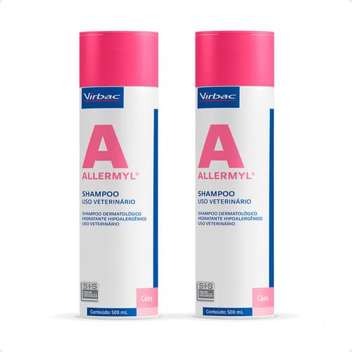 Kit 2 Shampoo Virbac Allermyl Glyco para Cães e Gatos - 500 mL